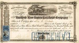 Hartford and New Haven Railroad - Stock Certificate